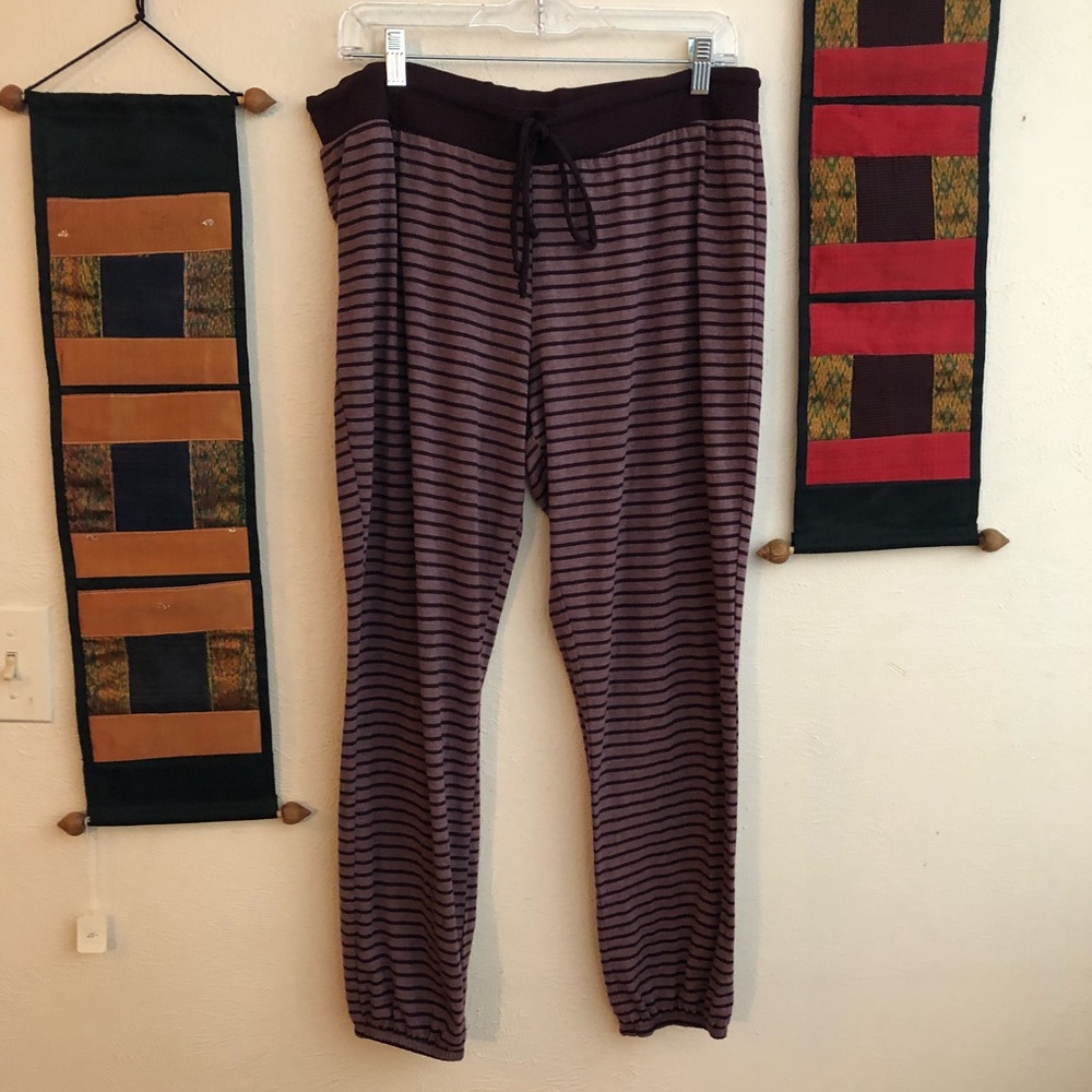 Striped maroon Pajama pants